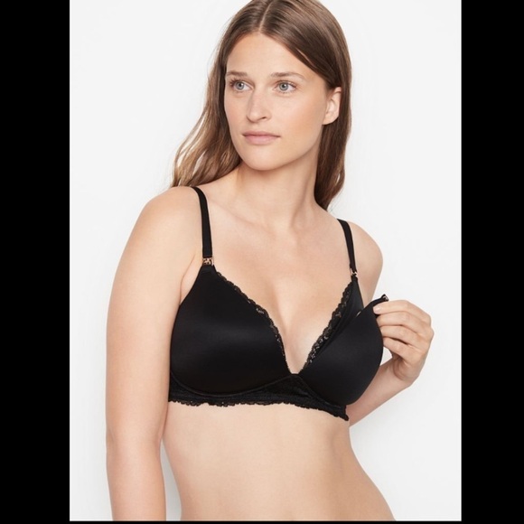 VICTORIAS SECRET Lace Wing Wireless Nursing Bra - Picture 1 of 8